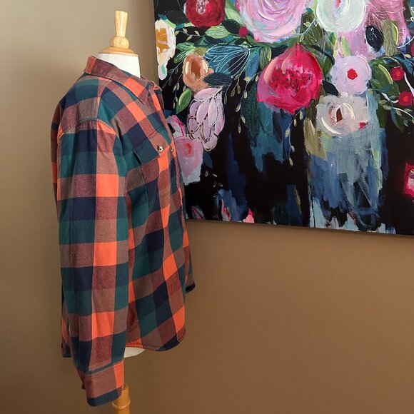Natural Reflections Sherpa Lined Plaid Flannel Jacket/Shirt Size Large - Picture 4 of 7
